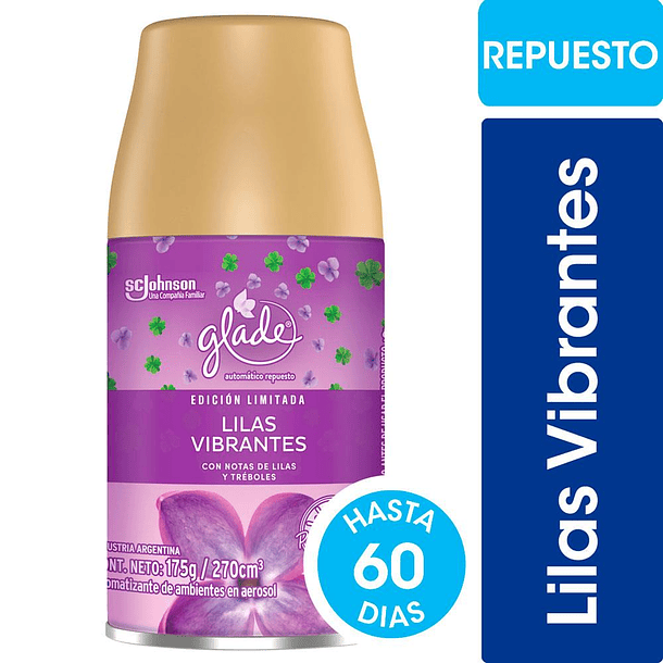 AMBIENTADOR GLADE REPUESTO AUTOMATICO LILAS VIBRANTES 175 GR