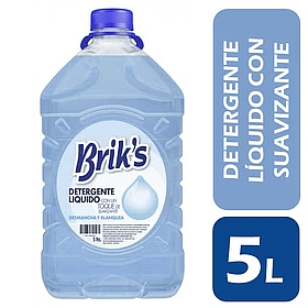 BRIK´S DETERGENTE LIQUIDO CON SUAVIZANTE CELESTE 5 LT