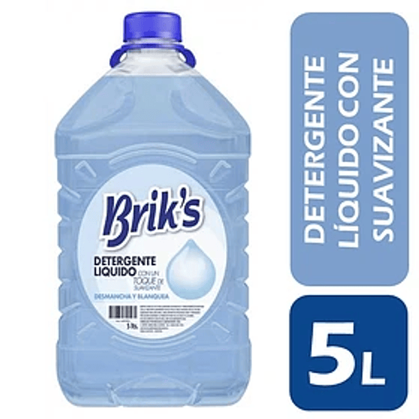 BRIK´S DETERGENTE LIQUIDO CON SUAVIZANTE CELESTE 5 LT 1