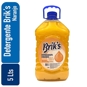 BRIK´S DETERGENTE LIQUIDO CON SUAVIZANTE NARANJO 5 LT
