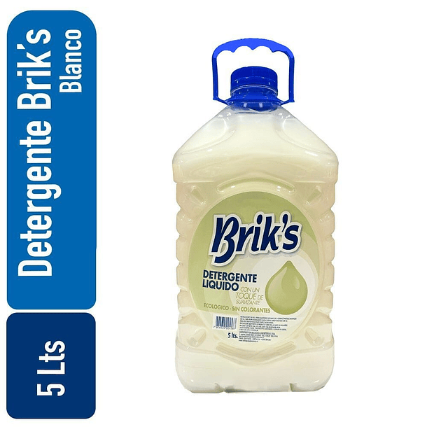 BRIK´S DETERGENTE LIQUIDO CON SUAVIZANTE BLANCO 5 LT
