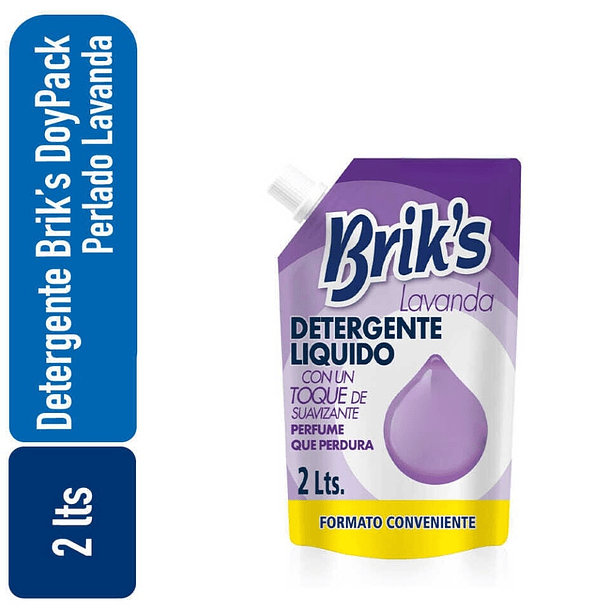 BRIK´S DETERGENTE LIQUIDO CON SUAVIZANTE LAVANDA DOYPACK 2 LT