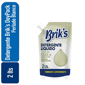 BRIK´S DETERGENTE LIQUIDO CON SUAVIZANTE BLANCO DOYPACK 2 LT