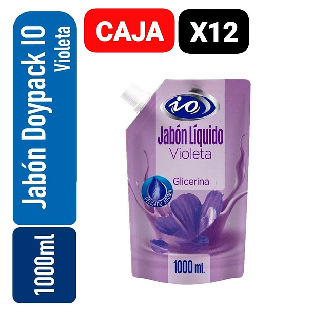CAJA JABON LIQUIDO IO VIOLETA DOYPACK 1 LT X 12 UN