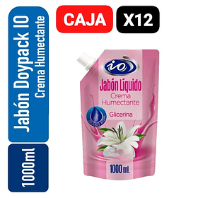 CAJA JABON LIQUIDO IO CREMA HUMECTANTE DOYPACK 1 LT X 12 UN