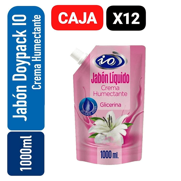 CAJA JABON LIQUIDO IO CREMA HUMECTANTE DOYPACK 1 LT X 12 UN