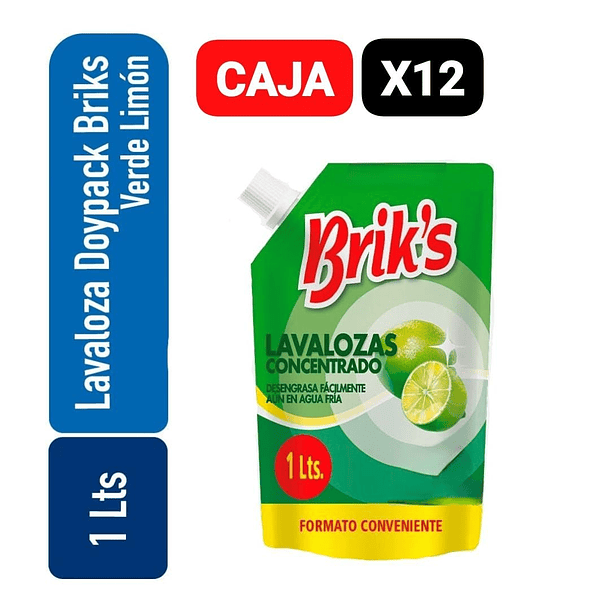 CAJA BRIK´S LAVALOZAS CONCENTRADO DOYPACK 1 LT X 12 UN