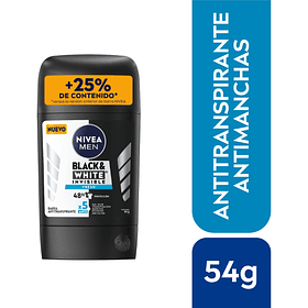 ANTITRANSPIRANTE BARRA NIVEA MEN BLACK & WHITE INVISIBLE FRESH 54 GR 