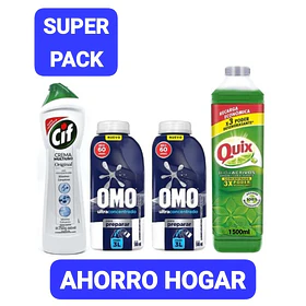 PACK X2 DETERGENTE OMO PARA DILUIR 500 ML + QUIX 1500 ML + CIF 750 ML