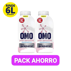 PACK X2 DETERGENTE PARA DILUIR OMO PIEL SENSIBLE 500 ML C/U