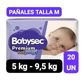 PAÑAL BABYSEC PREMIUM TALLA M 20 UN
