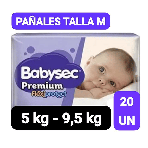 PAÑAL BABYSEC PREMIUM TALLA M 20 UN