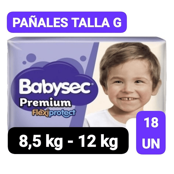 PAÑAL BABYSEC PREMIUM TALLA G 18 UN