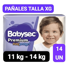 PAÑAL BABYSEC PREMIUM TALLA XG 14 UN