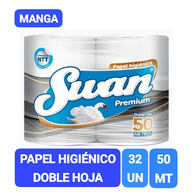 MANGA PAPEL HIGIÉNICO SWAN PREMIUM 50MT X 32 ROLLOS