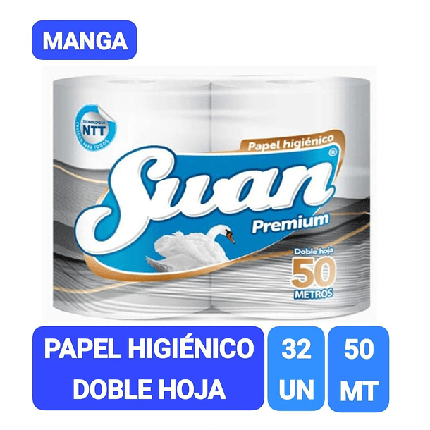MANGA PAPEL HIGIÉNICO SWAN PREMIUM 50MT X 32 ROLLOS