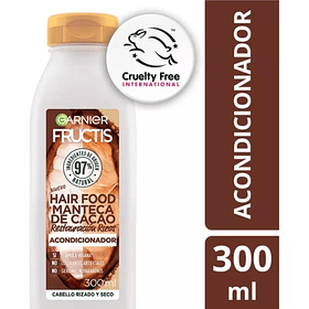 ACONDICIONADOR GARNIER FRUCTIS HAIR FOOD MANTECA DE CACAO RESTAURACIÓN RIZOS 300 ML