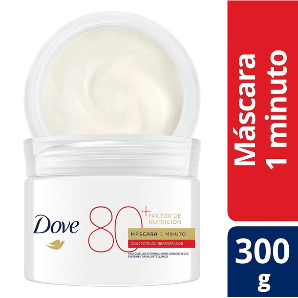 CREMA DE TRATAMIENTO DOVE FACTOR NUTRICION 80+ REGENERADOR 1 MINUTO 300 GR