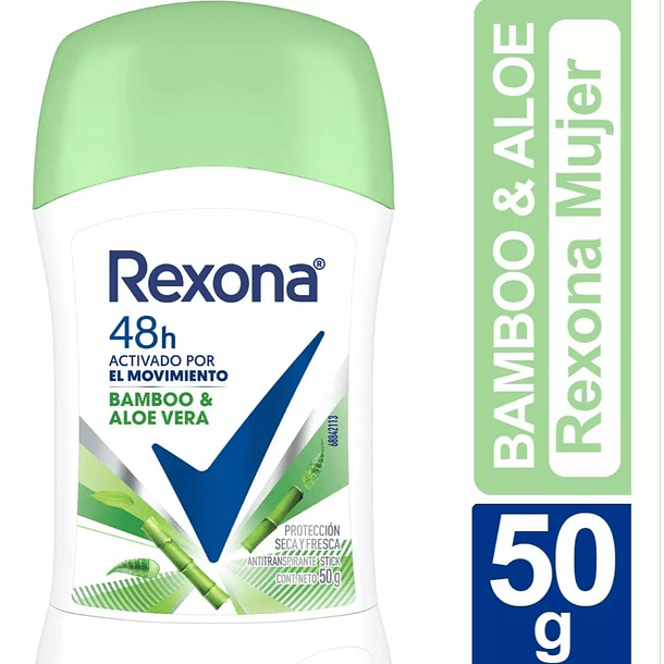 ANTITRANSPIRANTE BARRA REXONA WOMEN BAMBOO & ALOE VERA 48 HRS 50 GR
