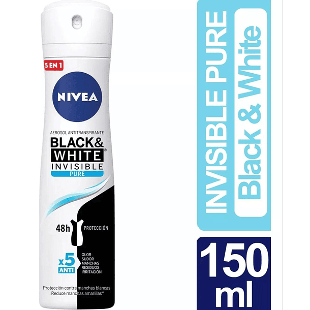 ANTITRANSPIRANTE AEROSOL NIVEA WOMEN BLACK & WHITE PURE 150 ML