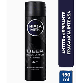 ANTITRANSPIRANTE AEROSOL NIVEA MEN DEEP BLACK CARBON DARK WOOD 48 H 150 ML 