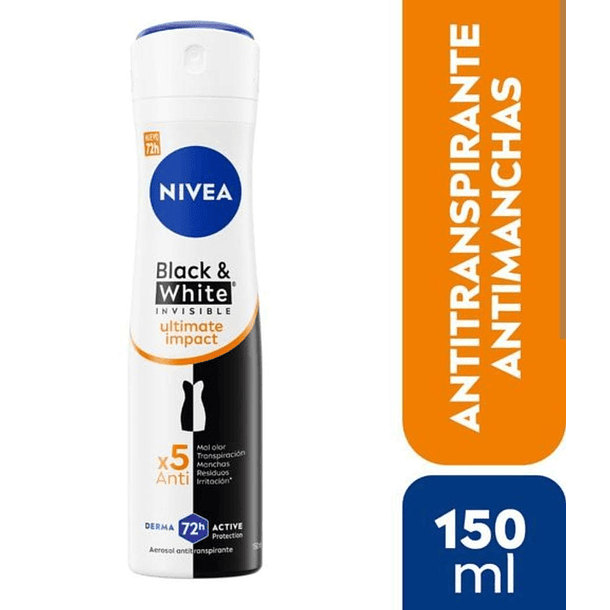ANTITRANSPIRANTE AEROSOL NIVEA WOMEN BLACK & WHITE ULTIMATE IMPACT INVISIBLE 150 ML