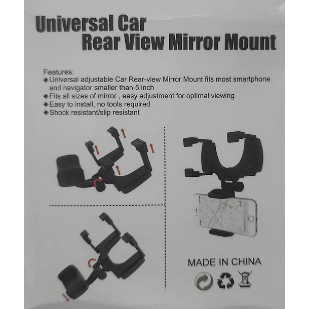 SOPORTE DE ESPEJO RETROVISOR DE AUTO UNIVERSAL PARA CELULAR 2