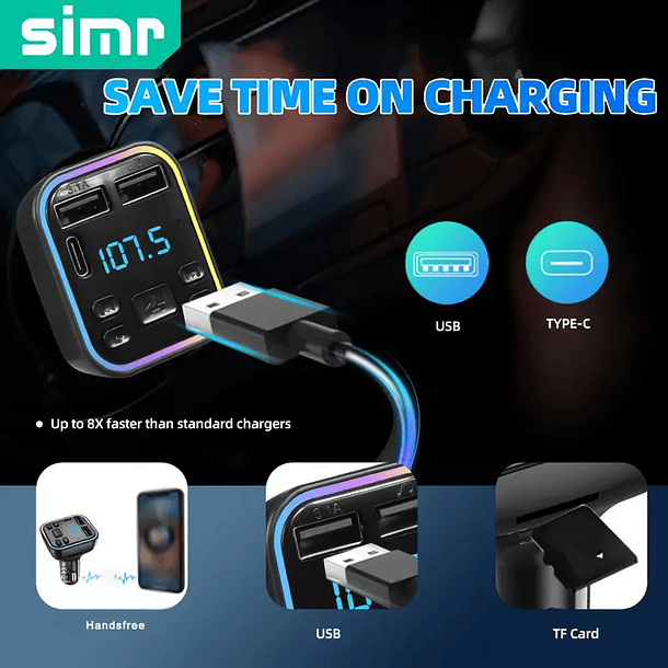 ADAPTADOR INALÁMBRICO MULTIFUNCIONAL DE AUTO  3