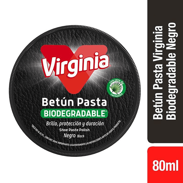 BETÚN PASTA DE ZAPATO VIRGINIA NEGRA 80 GR 