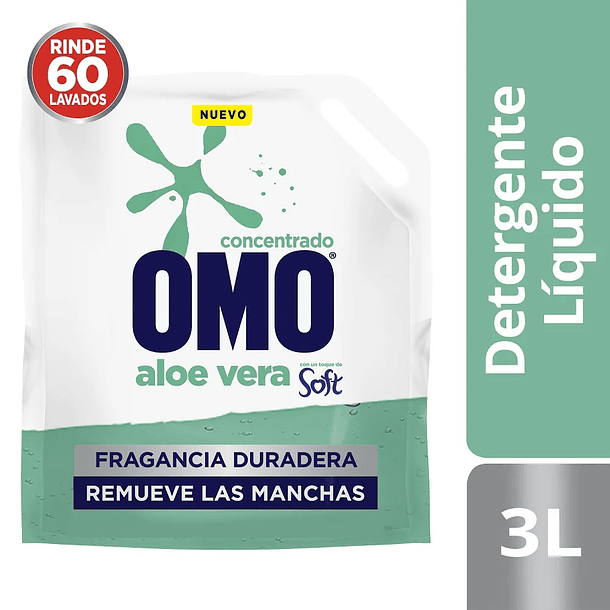 DETERGENTE LIQUIDO OMO SOFT ALOE VERA 3 LT