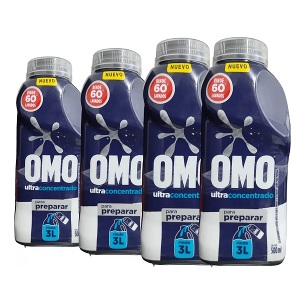 PACK X4 DETERGENTE PARA DILUIR OMO 500 ML C/U