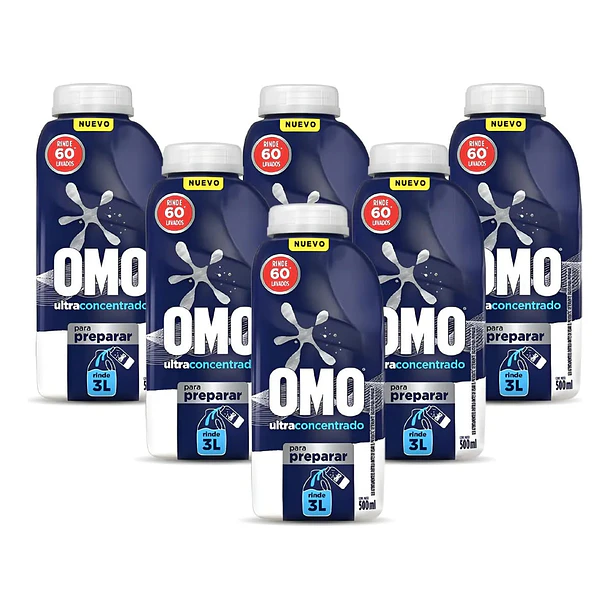PACK DETERGENTE OMO PARA DILUIR ULTRA CONCENTRADO X 6 UNIDADES