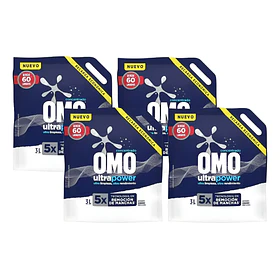 CAJA DETERGENTE OMO ULTRA PODER 3LT X 4 UN