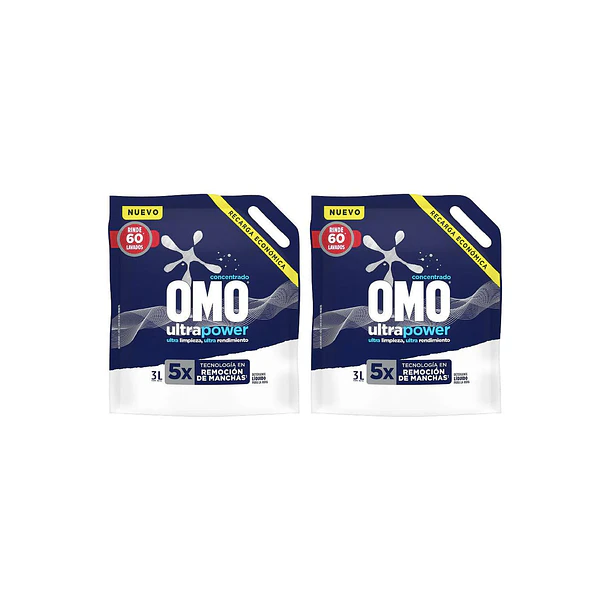 PACK DETERGENTE OMO ULTRA PODER 3LT X 2 UN