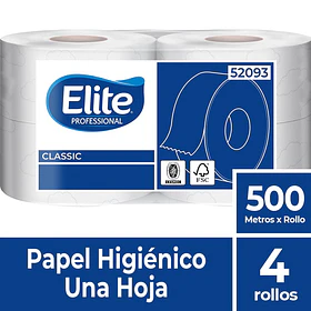 PAPEL HIGIÉNICO INSTITUCIONAL ELITE 500 MTS X 4 ROLLOS 
