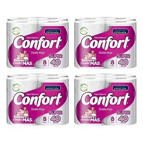 MANGA PAPEL HIGIENICO CONFORT 40 METROS X 32 ROLLOS 