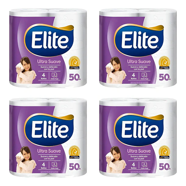MANGA PAPEL HIGIENICO ELITE ULTRA SUAVE 50 METROS X 32 ROLLOS 
