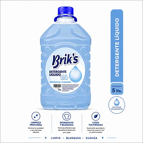 DETERGENTE BRIK´S DESMANCHA Y BLANQUEA CON SUAVIZANTE 5 LT