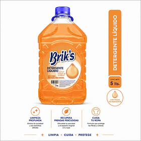 BRIK´S DETERGENTE LIQUIDO CON SUAVIZANTE NARANJO 5 LT