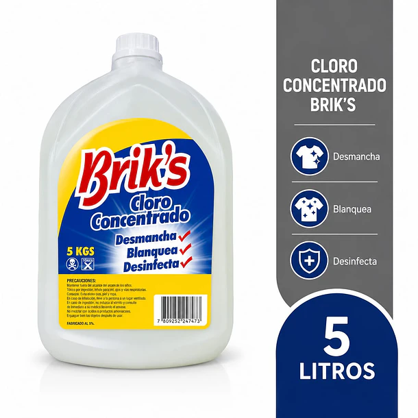 CLORO CONCENTRADO BRIK´S 5 LT