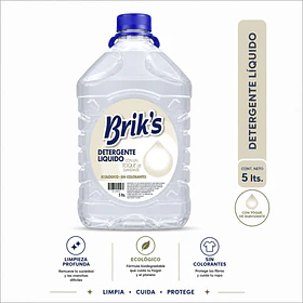 DETERGENTE ECOLOGICO CON SUAVIZANTE BRIK´S 5 LT