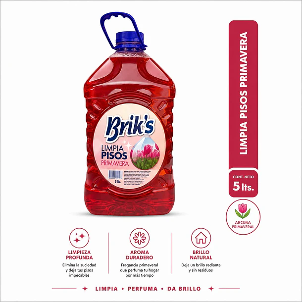 LIMPIA PISOS BRIK´S AROMA PRIMAVERA 5 LT 