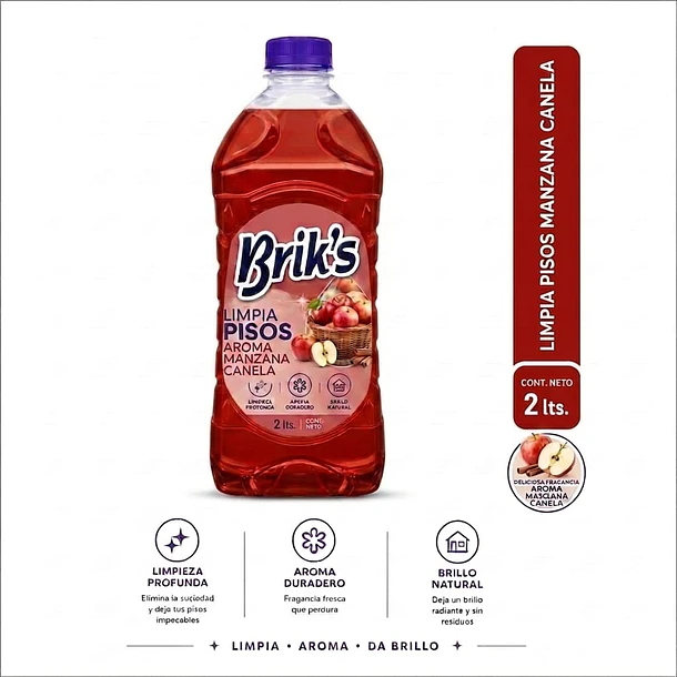 LIMPIA PISOS BRIK´S AROMA MANZANA CANELA 2 LT 