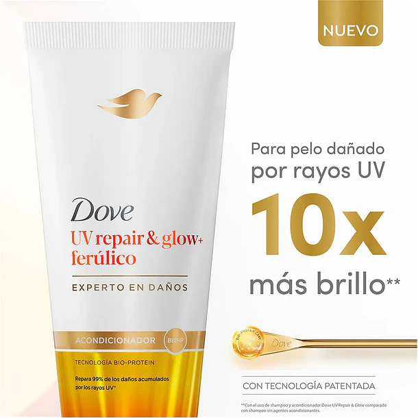 ACONDICIONADOR DOVE UV REPAIR & GLOW FERULICO 250 ML 2