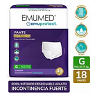PAÑALES PARA ADULTO EMUMED PANTS TALLA G 18 UNID INCONTINENCIA FUERTE  1