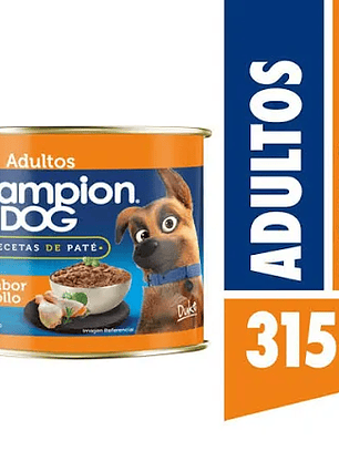 Lata paté champion dog pollo 315gr