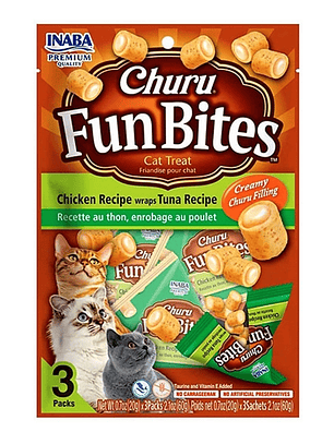 Churu fun bites cat pollo wraps atun