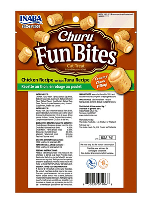 Churu fun bites cat pollo wraps atun