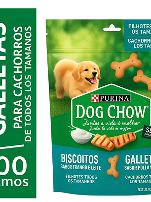 Galletas dog chow cachorros pollo y leche 300gr