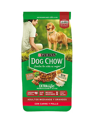 Dog chow extralife adulto mediano grande 8kg